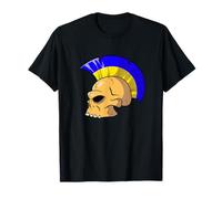 Ukraine Flag Color Mohawk Skull Supporter National Team T-Shirt