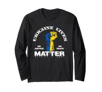 Ukraine Lives Matter Justice Peace Love Support Ukrainien Manche Longue