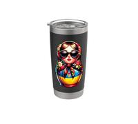Ukraine Matrjoshka Avec Lunettes De Soleil Pour Les Gobelet isotherme en acier inoxydable double paroi