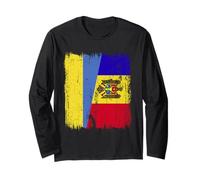 Ukraine Moldavie Demi-Drapeau Ukrainien Moldave Heritage Manche Longue