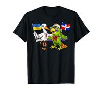 Ukraine République Dominicaine Racines Drapeau Ukrainien T-Shirt