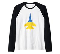 Ukraine Su-27 Flanker Jet Fighter Avion Drapeau Manche Raglan