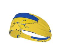 Ukraine Suppor Bandeau de sport élastique double face Unisexe Idéal comme cadeau pour les amis amateurs de sport et la famille