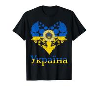 Ukraine Tee Heart Ukrainiens Tournesol Rétro Drapeau Ukrainien T-Shirt