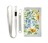 Ukraine Tournesol Beauté Fleurs d'été Portefeuille fin à trois volets pour homme Cadeaux pour jeunes nylon léger avec cordon billetera minimalista para hombre, Ukraine Tournesol Beauté Fleurs d'été, 1