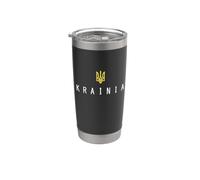 Ukraine Tryzub Trident Ukrainien Zelensky Gobelet isotherme en acier inoxydable double paroi