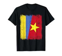 Ukraine Vietnam Demi Drapeau Ukrainien Vietnamien Histoire T-Shirt