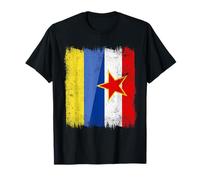 Ukraine Yougoslavie Demi-Drapeau Ukrainien Yougoslavie Patrimoine T-Shirt
