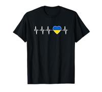 Ukrainian Heartbeat I Love Ukraine Cœur Drapeau Cadeau T-Shirt