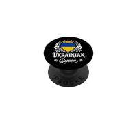Ukrainian Queen Ukraine Flag Proud Ukrainian Woman PopSockets PopGrip Adhésif