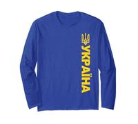 Ukrayina Ukrainian Cyrillic Souvenir Graphic Flag Of Ukraine Manche Longue