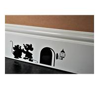 uksellingsuppliers Autocollant mural amusant avec trou de souris Gus et Jaq la souris Cendrillon pour plinthe Art mural autocollant en vinyle 20 cm x 6 cm