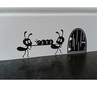 uksellingsuppliers Sticker mural en vinyle pour plinthe Motif fourmis 16 x 6 cm