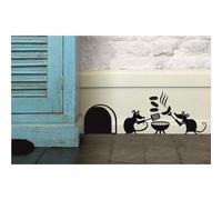 uksellingsuppliers Sticker mural en vinyle pour plinthe Motif trou de souris 19 x 8 cm