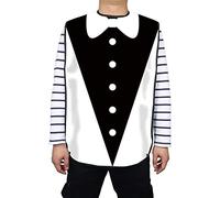 UKTYUAS Bavoir adulte lavable bavoir adulte pour manger avec ramasse-miettes imperméable extra long lavable pour personnes âgées protège-vêtements réutilisables, Noir/blanc, F