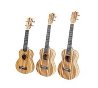 Ukulélé 21/24 Ou 26 Pouces Mini Guitare En Bois De Zèbre Et Ébène Instrument Pincé À 4 Cordes Instrument De Musique Ukulélé