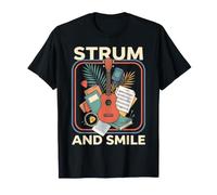 Ukulélé Affiche Vintage Strum and Smile T-Shirt