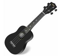 Ukulélé Bois ébène Hawaii Guitare Uke Sopran Noir 15 Frets Cordes en Nylon