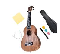 Ukulélé De Concert Ensemble De Ukulélé 21 Pouces Comprenant Des Cordes Sac Transport Et Un Accordeur En Bois Massif Adapté Aux Débutants(Light Brown)