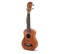 Ukulélé De Concert Ukelele Soprano À Motif De Fleurs En Acajou 21 Pouces Mini Instrument Musique 4 Cordes