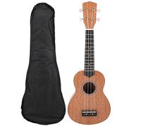 Ukulélé en acajou de 21 pouces avec bouton fermé, instrument de musique pour débutants, ukulélé soprano à finition mate avec sac de transport en nylon, adapté aux enfants et aux