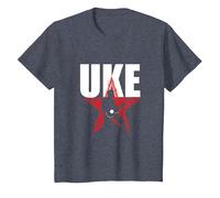 Ukulélé Étoile Guitare Uke Acoustique Hawaii Musicien T-Shirt, Enfant, Bleu Chiné, 8 Ans