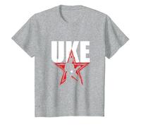 Ukulélé Étoile Guitare Uke Acoustique Hawaii Musicien T-Shirt, Enfant, Gris Chiné, 10 Ans