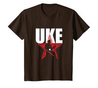 Ukulélé Étoile Guitare Uke Acoustique Hawaii Musicien T-Shirt, Enfant, Marron, 8 Ans