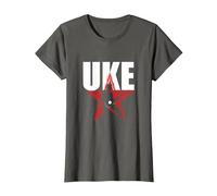 Ukulélé Étoile Guitare Uke Acoustique Hawaii Musicien T-Shirt, Femme, Asphalte, M