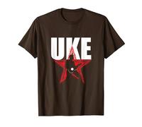 Ukulélé Étoile Guitare Uke Acoustique Hawaii Musicien T-Shirt, Homme, Marron, S