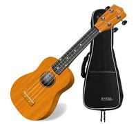 Ukulele Guitare Soprano 4 Cordes Bois Acajou Hawaii Uke 15 Frets Marron Housse
