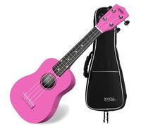 Ukulele Guitare Soprano 4 Cordes Bois ébène Hawaii Uke 15 Frets Rose Housse