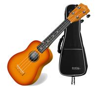 Ukulele Guitare Soprano 4 Cordes Bois ébène Hawaii Uke 15 Frets Sunburst Housse