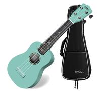 Ukulele Guitare Soprano 4 Cordes Bois ébène Hawaii Uke 15 Frets Turquoise Housse