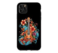 Ukulélé hawaïen Hibiscus Fleurs Guitare Hawaï Surfeur Uke Coque pour iPhone 11 Pro Max