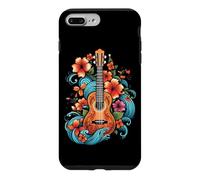 Ukulélé hawaïen Hibiscus Fleurs Guitare Hawaï Surfeur Uke Coque pour iPhone 7 Plus/8 Plus