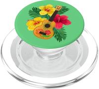 Ukulélé hawaïen Luth Guitare Hibiscus PopSockets PopGrip pour MagSafe