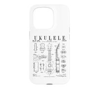 Ukulélé Instrument de Musique Vintage Brevet Dessin imprimé Coque pour iPhone 15 Pro