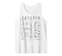 Ukulélé Instrument de Musique Vintage Brevet Dessin imprimé Débardeur