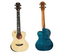 Ukulélé Kit Ukulélé Ténor 26 Pouces En Épicéa Massif Finition Brillante Avec Étui Rigide Accordeur Et Capodastre