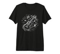 Ukulele One Line Drawing Uke Chordophone T-Shirt Haut de Gamme