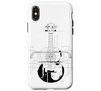 Ukulele One Line Drawing Ukulelist Hawaii Coque pour iPhone X/XS