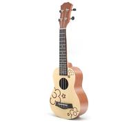 Ukulélé Professionnel Ukulélé De 21 Pouces Avec Motif Fleur Dépicéa Guitare À Quatre Cordes Petit Instrument Musique