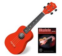 Ukulele Soprano de Guitare Uke 21'' Bois Erable 4 Cordes Nylon Couleur Rouge Set