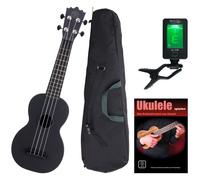 Ukulele Soprano Uke Guitar Concert Kit 21'' 4 Cordes Housse Accordeur Blck Noir