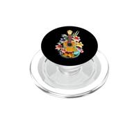Ukulélé Vibrant Fleurs Tropicales Lecteur de Musique PopSockets PopGrip pour MagSafe