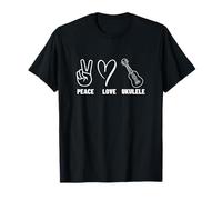 Ukulelist Peace Love Ukulélé Fiers Hommes Femmes Ukulélé Joueur T-Shirt