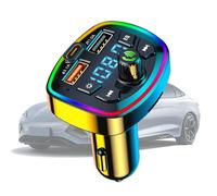 UKW Transmitter - Adapter mit LED-Display | 2-Facher Schnellladefunktion für Autoradio-Empfänger - Für Auto Musik Telefonie PC Roadtrips Smartphones Tablet USB Zubehör