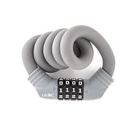 ULAC 1970 Câble de mémoire en acier torsadé pour vélo, combinaison à 4 chiffres réinitialisable sans clé, idéal pour vélo de banlieue, vélo d'enfant (gris)