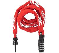 ULAC 52ND Street Neo Serrure à chaîne combinée, réinitialisable à 4 Chiffres, antivol de vélo (Rouge)